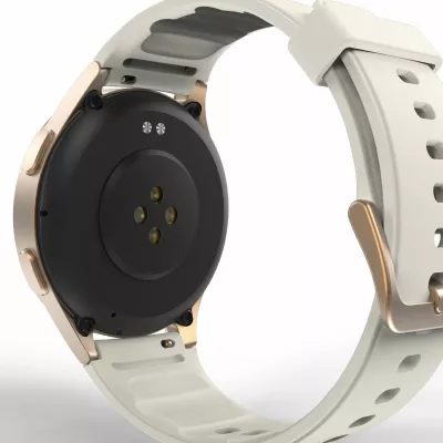 Smartwatch Hama 8900 GPS AMOLED 1.32", rrip silikoni bezhë, Gold