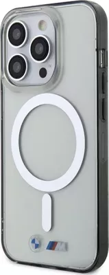 Mbështjellës BMW Silver Ring MagSafe për iPhone 14 Pro 6.1", Transparent