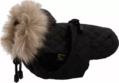 Pallto për qen Grande Finale Derka pikoj, madhësi 5 (33 cm), e zezë