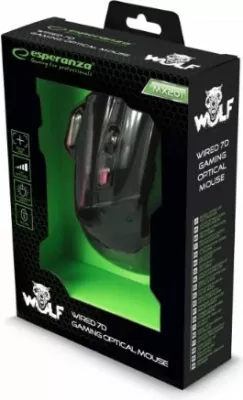 Maus për gaming Esperanza, USB Type-A, 2400 DPI, i zi 