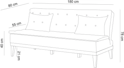 Divan 3-vendësh, shtrat, Atelier del Sofa, ngjyrë gri, Fuoco