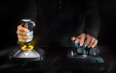 Joystick HOTAS Thrustmaster T.16000M FCS për PC, me throttle TWCS, e zezë/portokalli, set 2-pjesësh