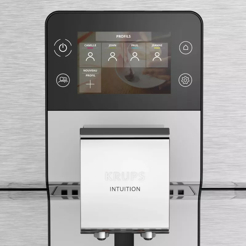Aparat kafeje Krups Intuition Experience+ EA877D, 3L, mulliri i integruar, ekran me prekje, ngjyrë e zezë/çelik