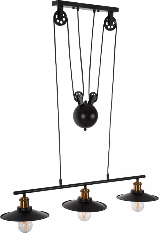 Llambë varëse për tavan, 3 drita, FH4120, metal, ngjyrë e zezë, 91x91x95.5 cm