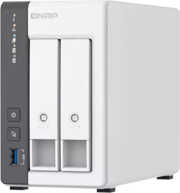 NAS server QNAP TS-216G, 2-bay (2 disqe), 4GB RAM, 2.5GbE, bardhë