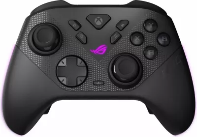 Kontroller gaming Asus ROG Raikiri II (90GC0230-BGP000), tri-mode 2.4GHz/Bluetooth/USB-C, për PC/Xbox One/Series, i zi, set me çantë karikimi dhe dock