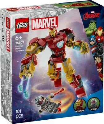 Set ndërtimi LEGO Marvel 76307 Iron Man Mech vs. Ultron, 101 pjesë, multikolor