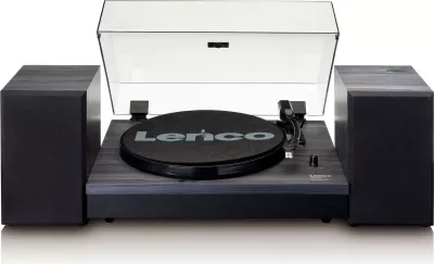 Gramafon Lenco LS-300, Bluetooth, 2 altoparlantë, druri, e zezë