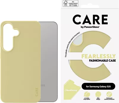 Mbështjellës PanzerGlass CARE Chardonnay për Samsung Galaxy S25, e verdhë