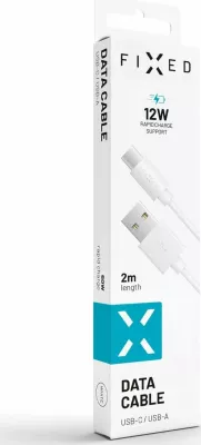Kabl USB Fixed Data Cable FIXD-UC2M-WH, USB-A në USB-C, 2 m, i bardhë, me organizer kablli