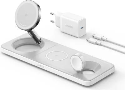 Karikues Anker MagGo, USB, Ngarkim pa tela, Bardhë