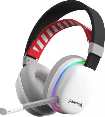 Kufje gaming wireless Marvo Monka Echo HG9069W, Bluetooth 5.2, RGB, mikrofon i ndashëm, të bardha