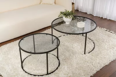 Set tavolinash kafeje Nordure, Aurum - 80, 60 - e zezë, gri