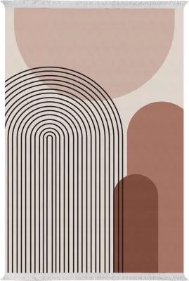 Tepih për dhomë ndeje me fransha, shumëngjyrësh, FH7723.48, 180x280 cm