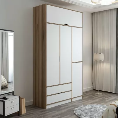 Dollap rrobash Skye Decor, Elina, bardhë-dore, 140x253x52cm