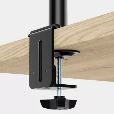 Mbajtëse monitori dual tavoline VONHAUS 3000112 për 2 ekrane 13-32", VESA 75x75-100x100, clamp/grommet, e zezë