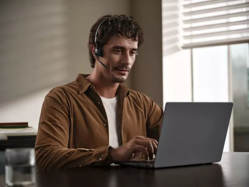 Kufje SHOKZ OpenMeet Wireless Bluetooth, Bone Conduction, për videokonferenca, E zezë