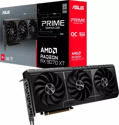 Kartë grafike ASUS Prime Radeon RX 9070 XT OC 16GB GDDR6 PCIe 5.0, e zezë