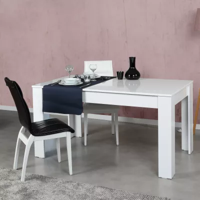 Tavolinë ngrënie me zgjatje, ngjyrë e bardhë, Skye Decor Oblo