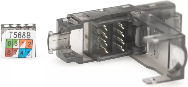 Prizë rrjeti RJ45 Digitus Cat6a, pa shield, e zezë