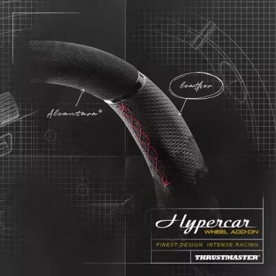 Timon për simulator garash Thrustmaster Hypercar Wheel Add-On, 25 butona, kompatibil me baza T818/T598, i zi