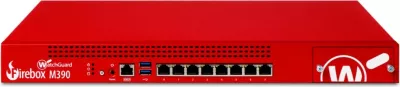 Firewall WatchGuard Firebox M390, 8 porta LAN, 3 vite suport, e kuqe