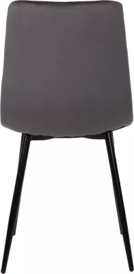 Karrige për ngrënie LATRELL FH8587.01 kadife gri & këmbë metali të zeza 43x54x88Hcm., set prej 4 copë