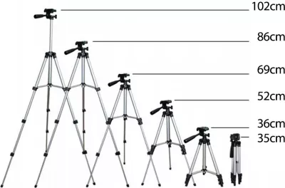 Stativ universal Maclean MC-164 për telefon, kamera, dritë unazore, 102 cm, i zi/argjendtë