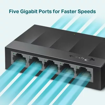 Switch TP-Link LS1005G 5 porta gigabit 10/100/1000Mbps desktop, plug-and-play, i zi