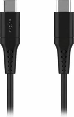 Kabllo USB-C në USB-C Fixed FIXDLS-CC03-BK 0.3 m e zezë, me rrip velcro