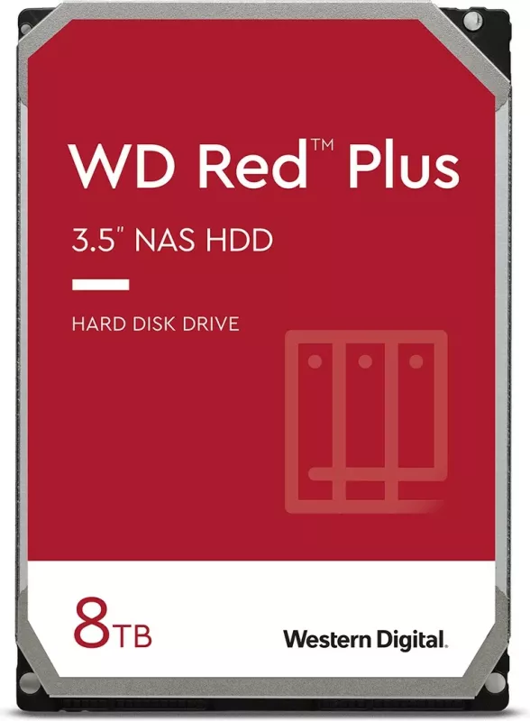 Hard disk Western Digital Red Plus, 8 TB, 5640 RPM, 256 MB, 3.5", Serial ATA III