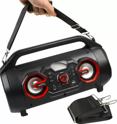 Altoparlant portativ Audiocore AC875 20W Bluetooth 5.0 me radio FM, RGB, bateri 2000mAh, USB/USB-C, i zi, set me telekomandë