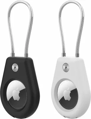 Mbështjellës Hurtel për Apple AirTag, WAT-43-0Y1S, set 2 copë, i zi + i bardhë