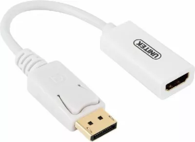Adapter AV Unitek Y-6332 DisplayPort në HDMI 4K, i bardhë