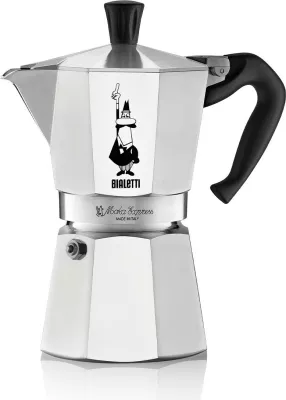 Kafetierë Bialetti Moka Express, 6 filxhanë, alumin, argjendtë