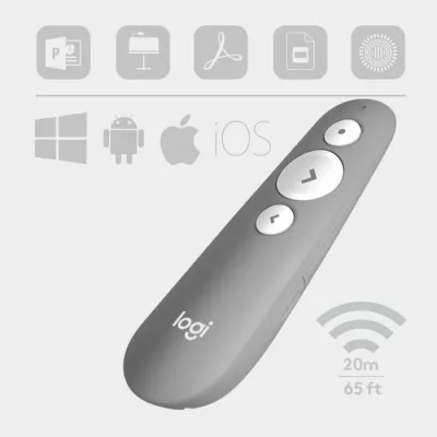 Telekomandë prezantimi Logitech R500s, wireless, red laser, USB receiver + Bluetooth, Mid Grey