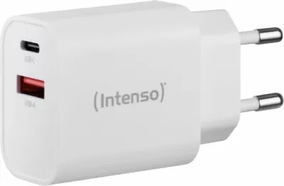 Karikues INTENSO W30AC 30W me USB-C + USB-A, i bardhë