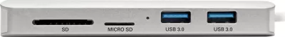 Stacion Dokimi Eaton Tripp Lite, USB-C - HDMI 4K, USB 3.2 Gen 1, Hub USB-A/C, GbE, Lexues Kartash Memorie, Ngarkim 60W PD, ngjyrë argjendi