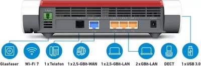 Router AVM FRITZ!Box 5690, Wi-Fi 7, i bardhë
