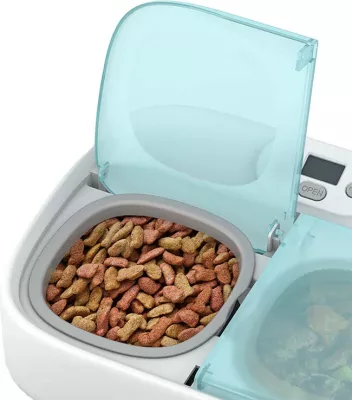 Enë ushqimi smart për kafshë Petoneer Two-Meal Feeder, 2 ndarje, me ftohje, e bardhë