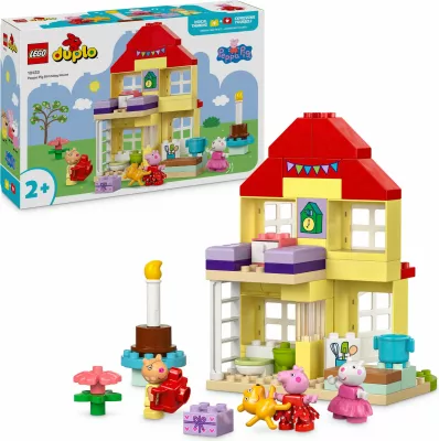 Set ndërtimi LEGO DUPLO 10433 Peppa Pig Birthday House, 59 pjesë, multikolor