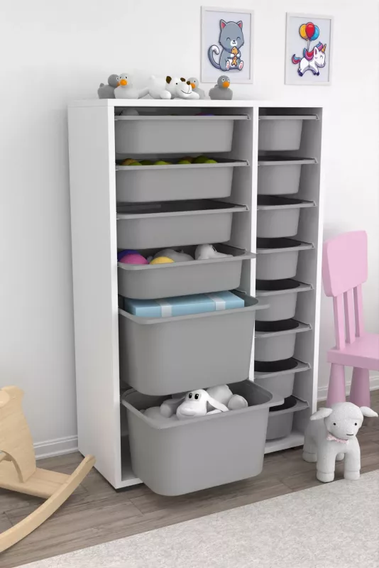 Dollap multifunksional Hanah Home, Rine 2D4K8U, i bardhë, gri v2