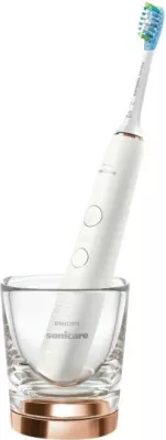 Furçë dhëmbësh elektrike, Philips, Sonicare DiamondClean 9000 HX9914/57, 4 moda 3 intensitete, BrushSync, sensor presioni, aplikacion, set me 2 doreza, zezë dhe bardhë