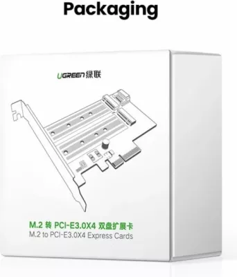 Kartë zgjerimi PCIe për M.2 SSD, UGREEN 70504, PCIe 3.0 x4, NVMe/SATA, 2230-2280, set me aksesorë