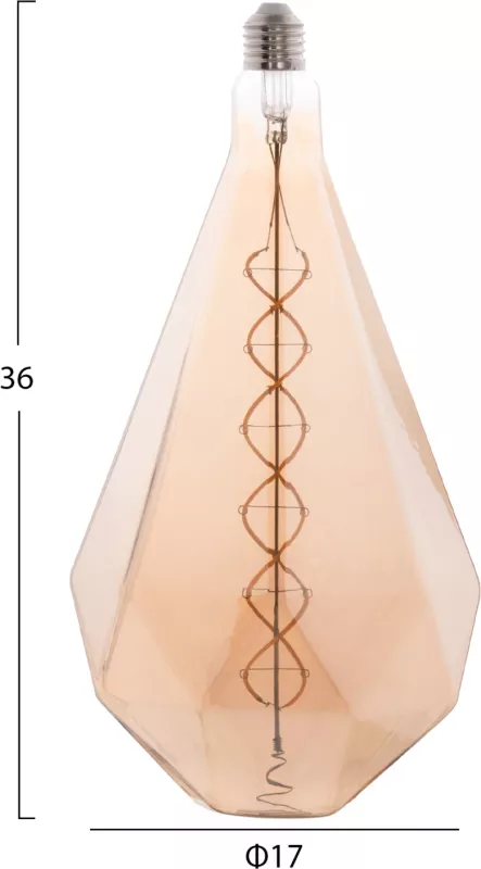 Llambë LED filament, 8W, E27, 3000K, ngjyrë ari, e zbehtë