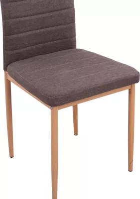 Karrige metalike Lady FH0037.13, pëlhurë kafe me kornizë metalike K/D 40x48x95 cm, set prej 4 copash