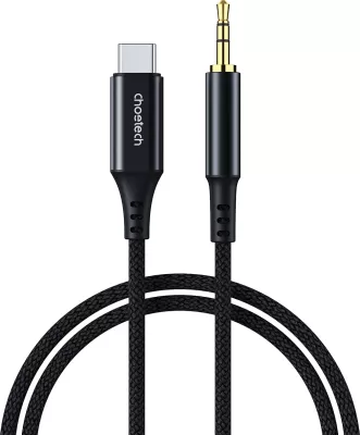 Kabllo audio Choetech AUX006, USB-C në mini jack 3.5mm, 1m, e zezë