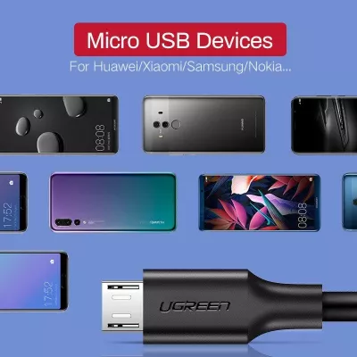 Kabllo USB-A në microUSB Ugreen US289 1 m e zezë