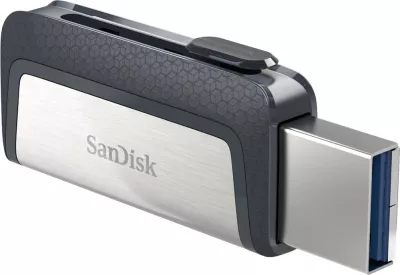 USB flash drive SanDisk Ultra Dual Drive USB Type-C 32 GB, e zezë, argjendtë
