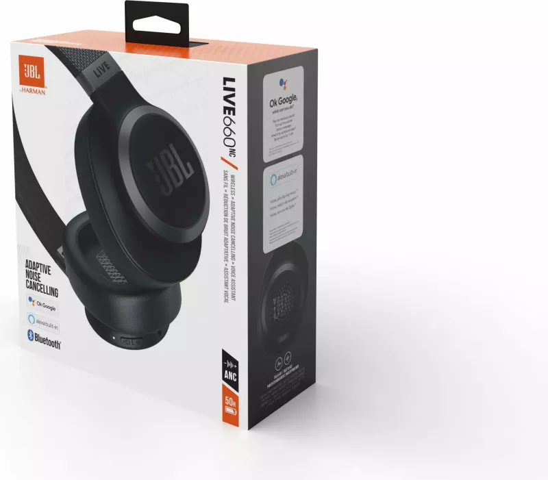 Kufje JBL LIVE 660 NC, Wired & Wireless, 16 - 20000 Hz, 265 g, të zeza